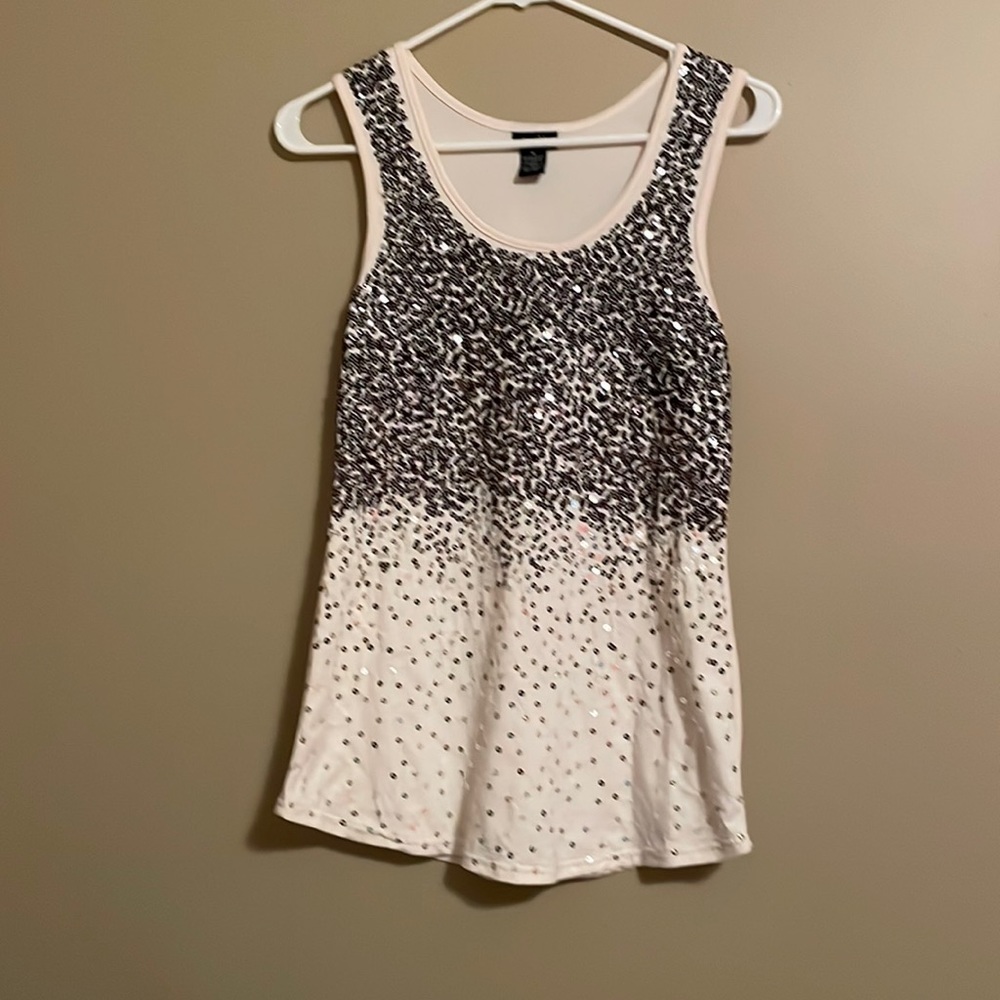 Rue 21. Cream sequined tank. Size medium